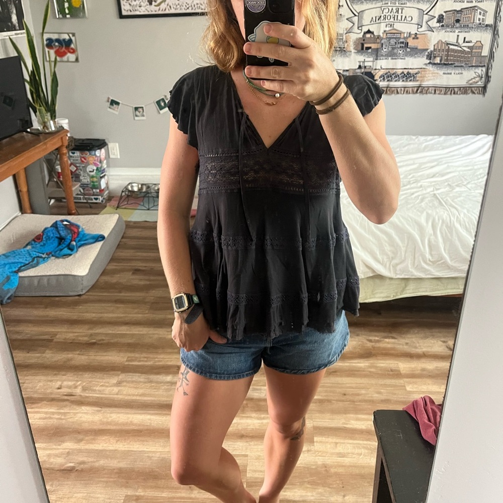 Lace and Cotton Women's Top